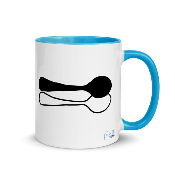 Big Spoon Couple Mug Blue | Polycute LGBTQ+ & Polyamory Gifts