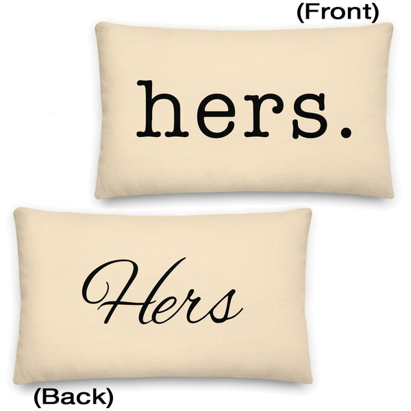 Hers Pronoun Pillow, Champagne | Polycute Gift Shop
