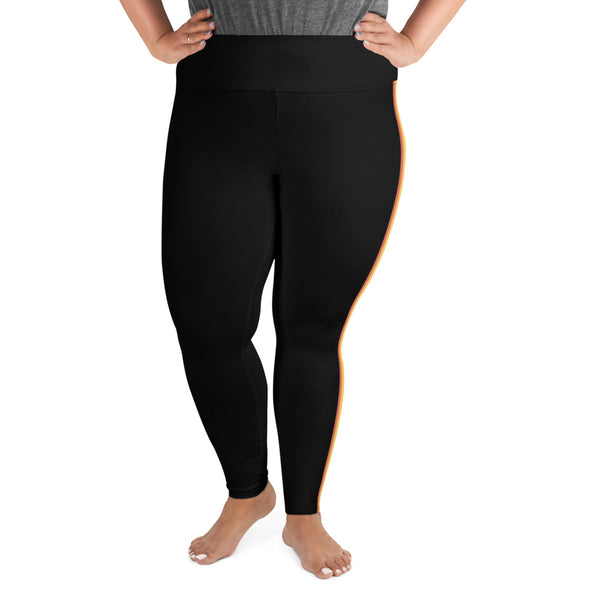 Pride Stripe Plus Size Yoga Leggings | Polycute LGBTQ+ & Polyamory Gifts