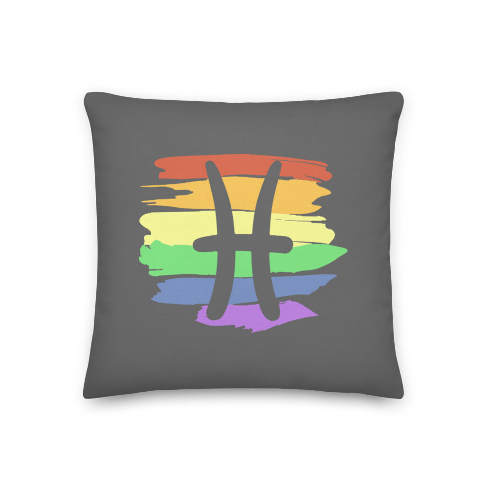 Pisces Zodiac Throw Pillow | Polycute LGBTQ+ & Polyamory Gifts