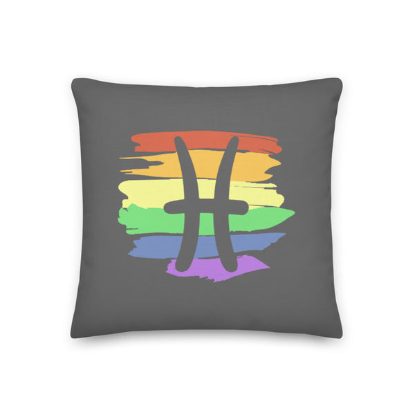 Pisces Zodiac Throw Pillow | Polycute LGBTQ+ & Polyamory Gifts