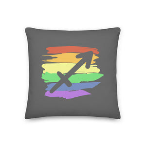 Sagittarius Zodiac Throw Pillow | Polycute LGBTQ+ & Polyamory Gifts