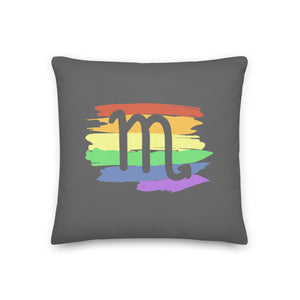 Scorpio Zodiac Throw Pillow | Polycute LGBTQ+ & Polyamory Gifts