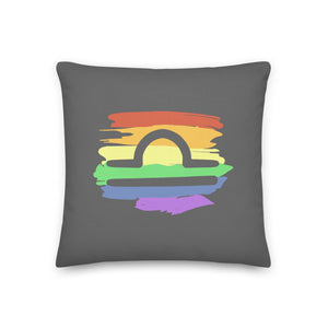 Libra Zodiac Throw Pillow | Polycute LGBTQ+ & Polyamory Gifts