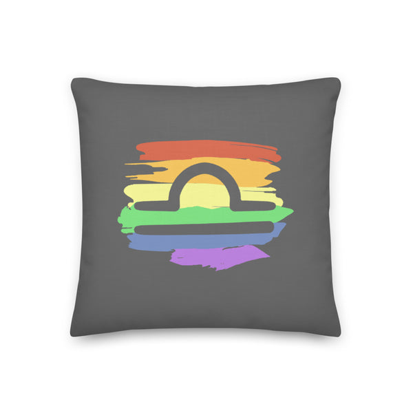 Libra Zodiac Throw Pillow | Polycute LGBTQ+ & Polyamory Gifts