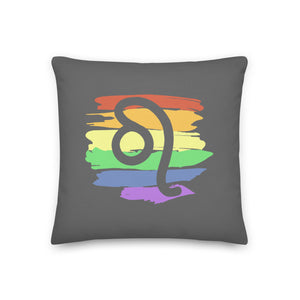 Leo Zodiac Throw Pillow | Polycute LGBTQ+ & Polyamory Gifts