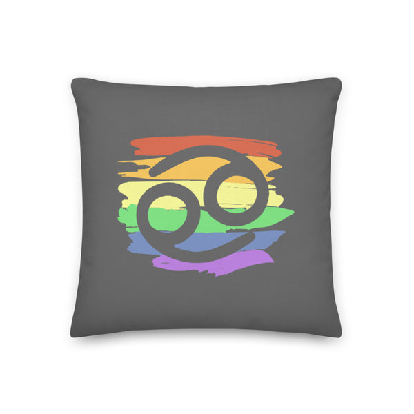 Cancer Zodiac Throw Pillow | Polycute LGBTQ+ & Polyamory Gifts
