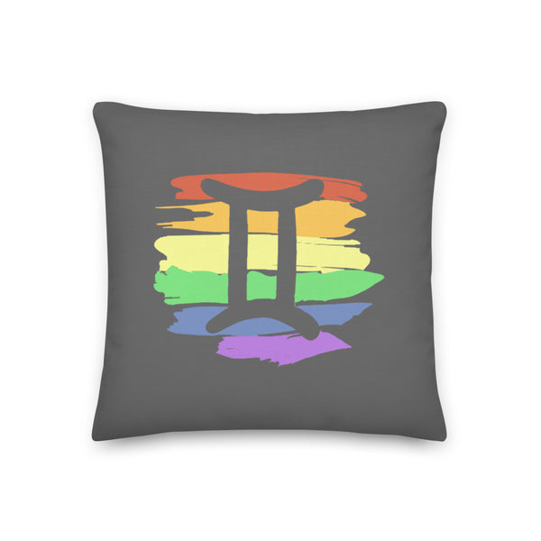 Gemini Zodiac Throw Pillow | Polycute LGBTQ+ & Polyamory Gifts