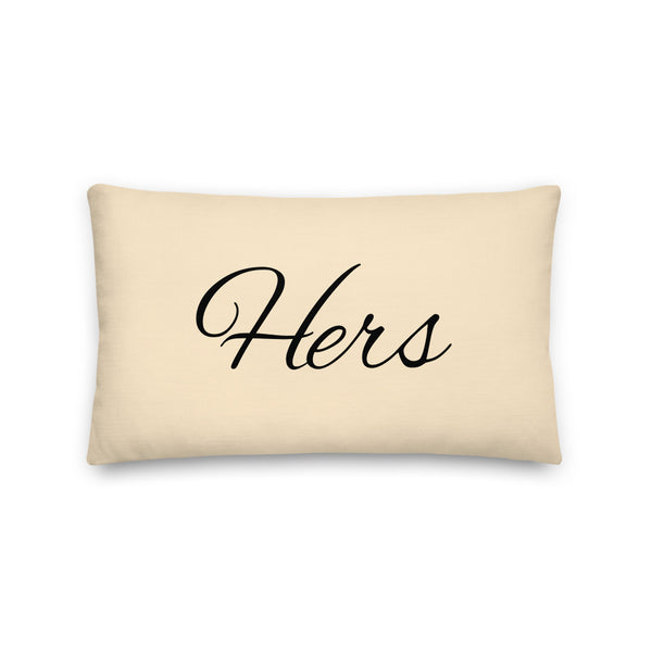 Hers Pronoun Pillow, Champagne | Polycute Gift Shop