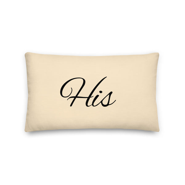 His Pronoun Pillow, Champagne | Polycute Gift Shop