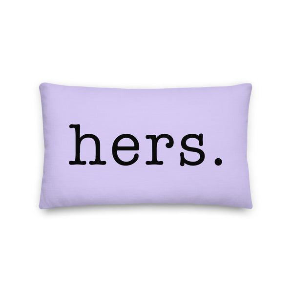 Hers Pronoun Pillow, Lilac | Polycute Gift Shop