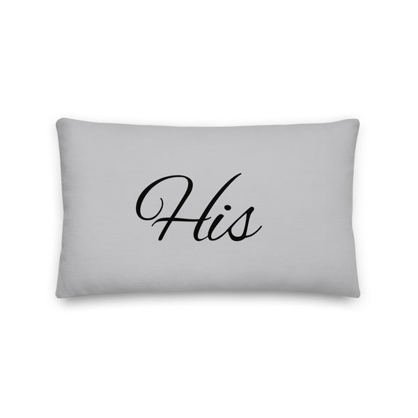 His Pronoun Pillow, Ash | Polycute Gift Shop