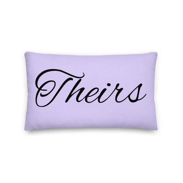 Theirs Pronoun Pillow, Lilac | Polycute Gift Shop