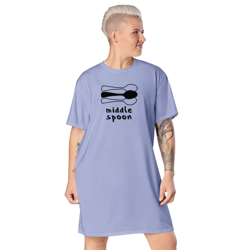 Middle Spoon Triad Sleep Shirt Perano | Polycute LGBTQ+ & Polyamory Gifts