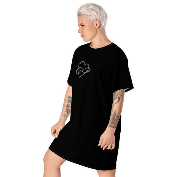 Infinite Love Plus Size T-shirt Dress | Polycute LGBTQ+ & Polyamory Gifts