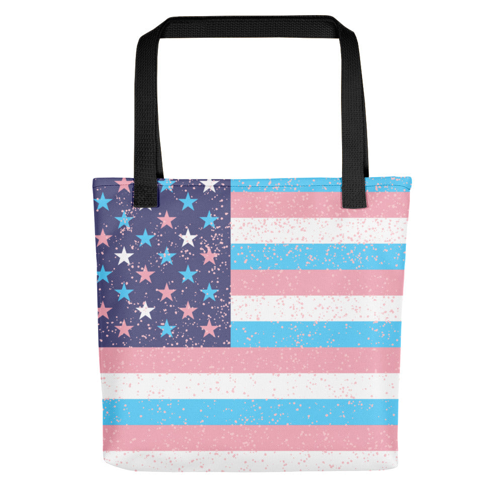 American Trans Pride Tote | Polycute LGBTQ+ & Polyamory Gifts