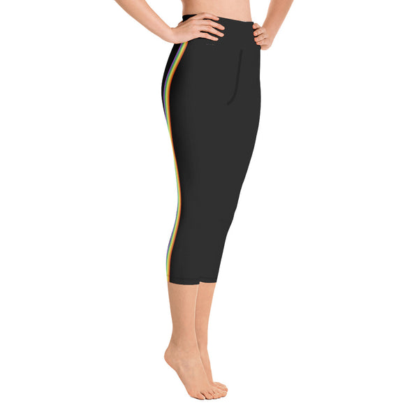 Pride Stripe Yoga Capri Leggings | Polycute Gift Shop
