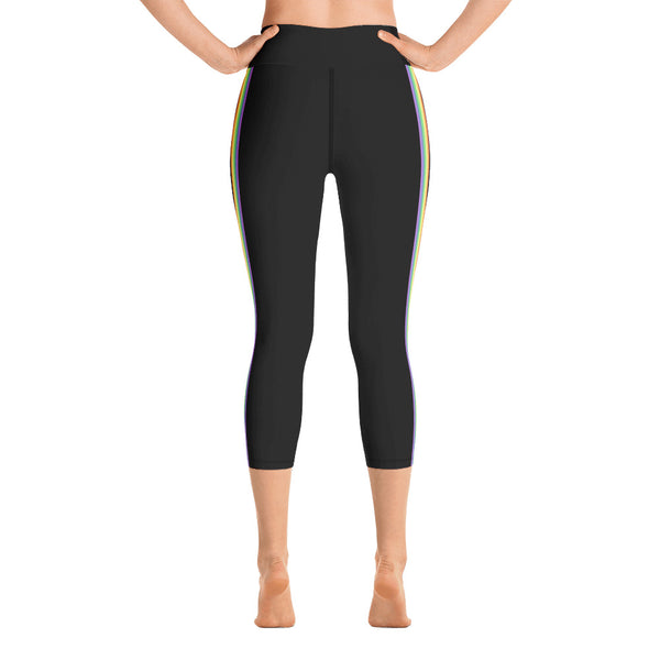 Pride Stripe Yoga Capri Leggings | Polycute Gift Shop