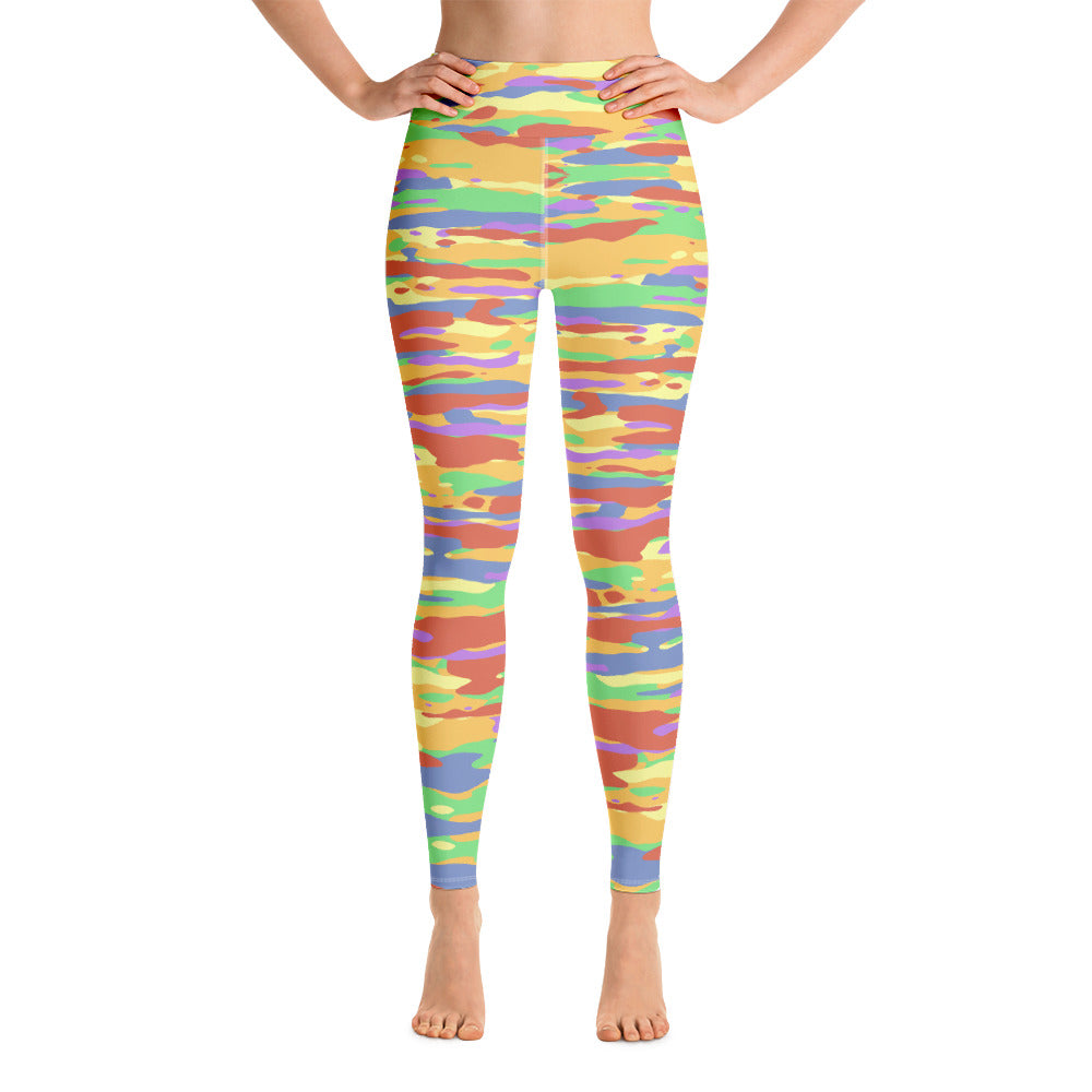 Pride Camo Yoga Leggings Rainbow | Polycute LGBTQ+ & Polyamory Gifts