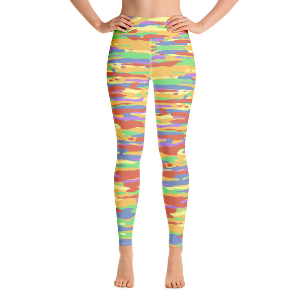 Pride Camo Yoga Leggings Rainbow | Polycute LGBTQ+ & Polyamory Gifts