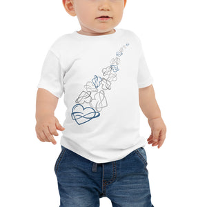 Infinite Love Cascade Baby Tee White | Polycute Gift Shop