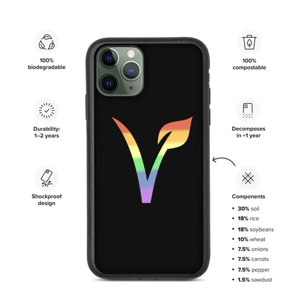 Vegan Pride Biodegradable iPhone Case - iPhone 11 Pro | Polycute LGBTQ+ & Polyamory Gifts