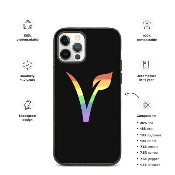 Vegan Pride Biodegradable iPhone Case - iPhone 12 Pro | Polycute LGBTQ+ & Polyamory Gifts