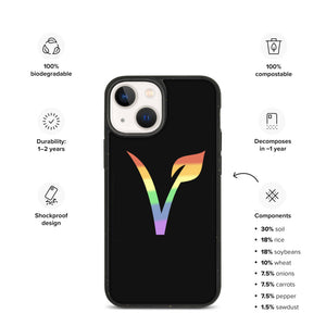 Vegan Pride Biodegradable iPhone Case - iPhone 13 mini | Polycute LGBTQ+ & Polyamory Gifts