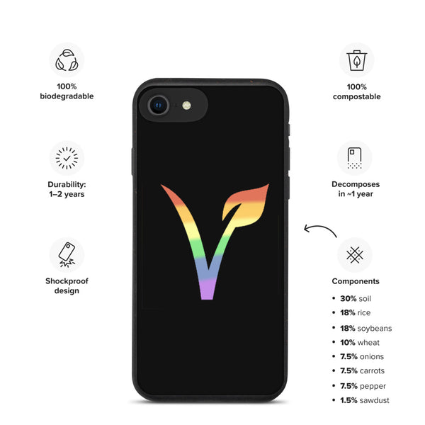 Vegan Pride Biodegradable iPhone Case - iPhone 7/8/SE | Polycute LGBTQ+ & Polyamory Gifts