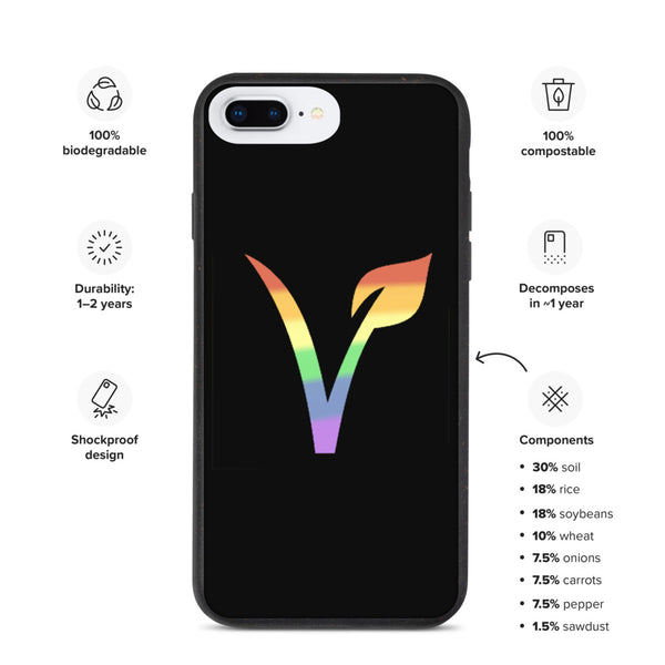 Vegan Pride Biodegradable iPhone Case - iPhone 7 Plus/8 Plus | Polycute LGBTQ+ & Polyamory Gifts