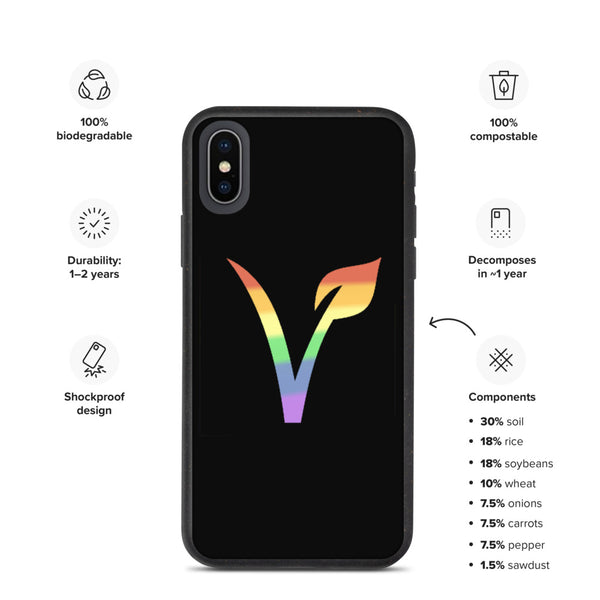 Vegan Pride Biodegradable iPhone Case - iPhone X/XS | Polycute LGBTQ+ & Polyamory Gifts