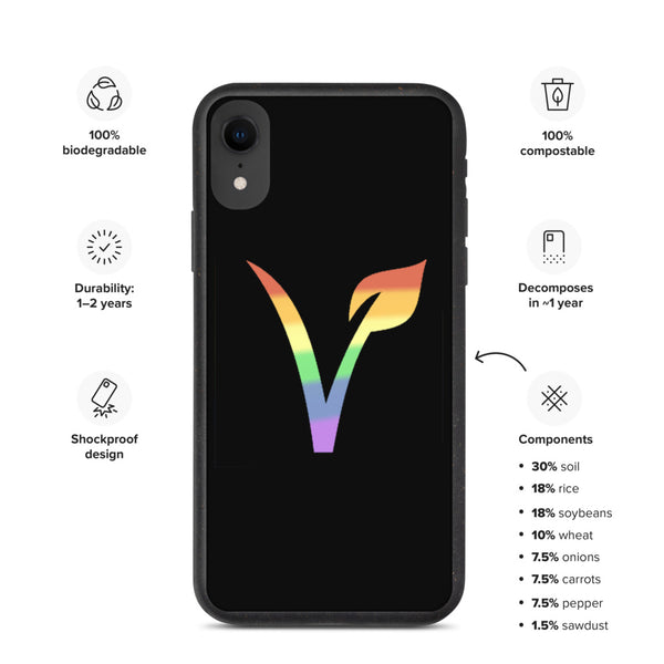 Vegan Pride Biodegradable iPhone Case - iPhone XR | Polycute LGBTQ+ & Polyamory Gifts