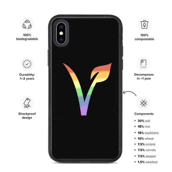 Vegan Pride Biodegradable iPhone Case - iPhone XS Max | Polycute LGBTQ+ & Polyamory Gifts