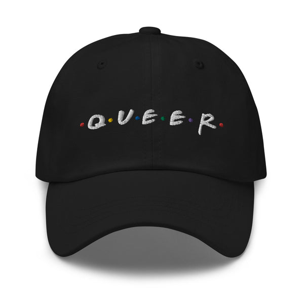 Queer "Friends" Hat Black | Polycute LGBTQ+ & Polyamory Gifts