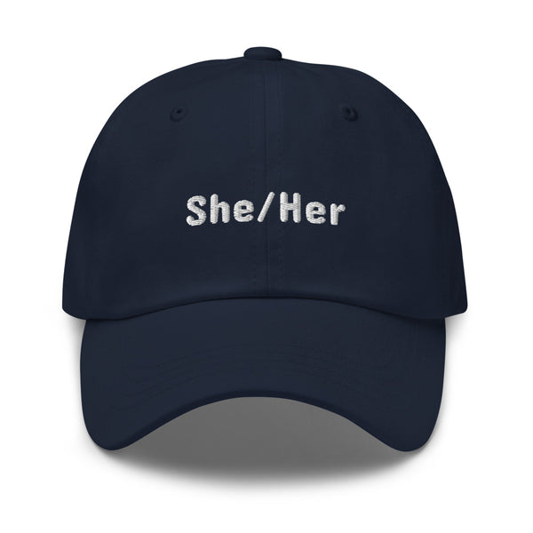 She/Her Pronoun Hat Navy | Polycute LGBTQ+ & Polyamory Gifts