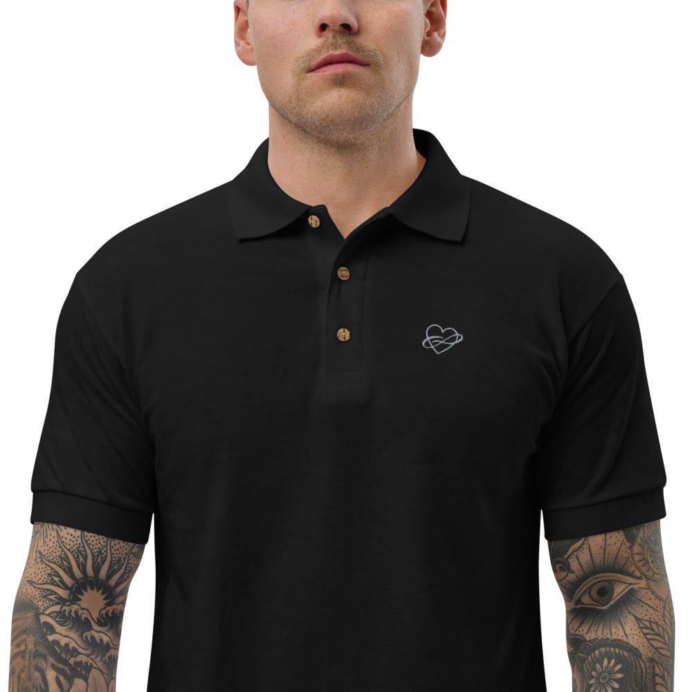 Infinite Love Polo Black | Polycute LGBTQ+ & Polyamory Gifts