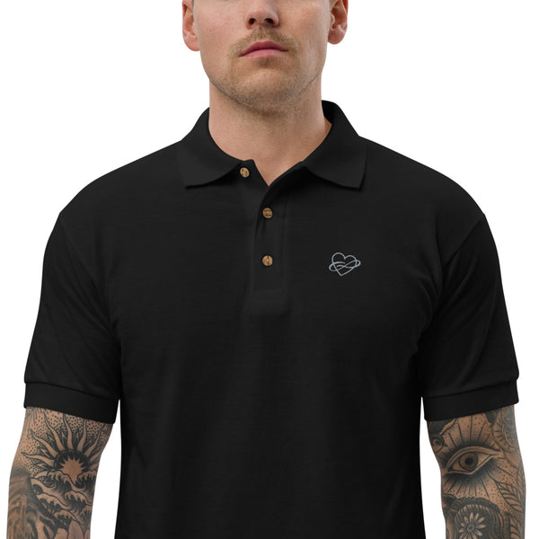 Infinite Love Polo Black | Polycute LGBTQ+ & Polyamory Gifts