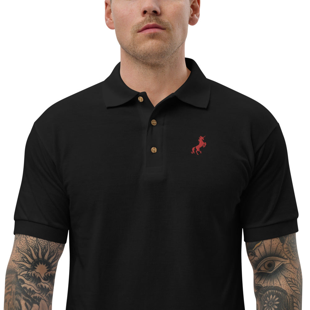 Unicorn Polo Black | Polycute LGBTQ+ & Polyamory Gifts