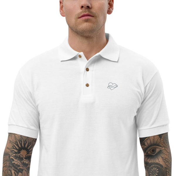Infinite Love Polo White | Polycute LGBTQ+ & Polyamory Gifts