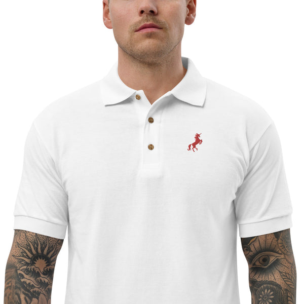 Unicorn Polo White | Polycute LGBTQ+ & Polyamory Gifts