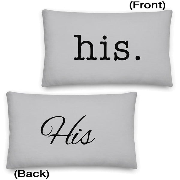 His Pronoun Pillow, Ash | Polycute Gift Shop