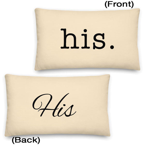 His Pronoun Pillow, Champagne | Polycute Gift Shop