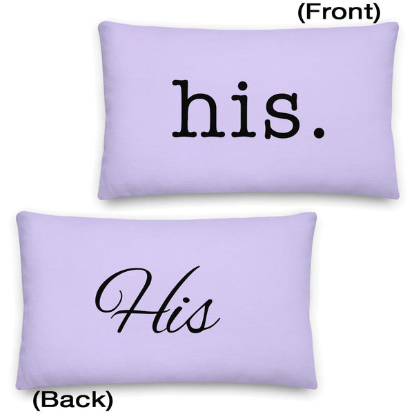 His Pronoun Pillow, Lilac | Polycute Gift Shop