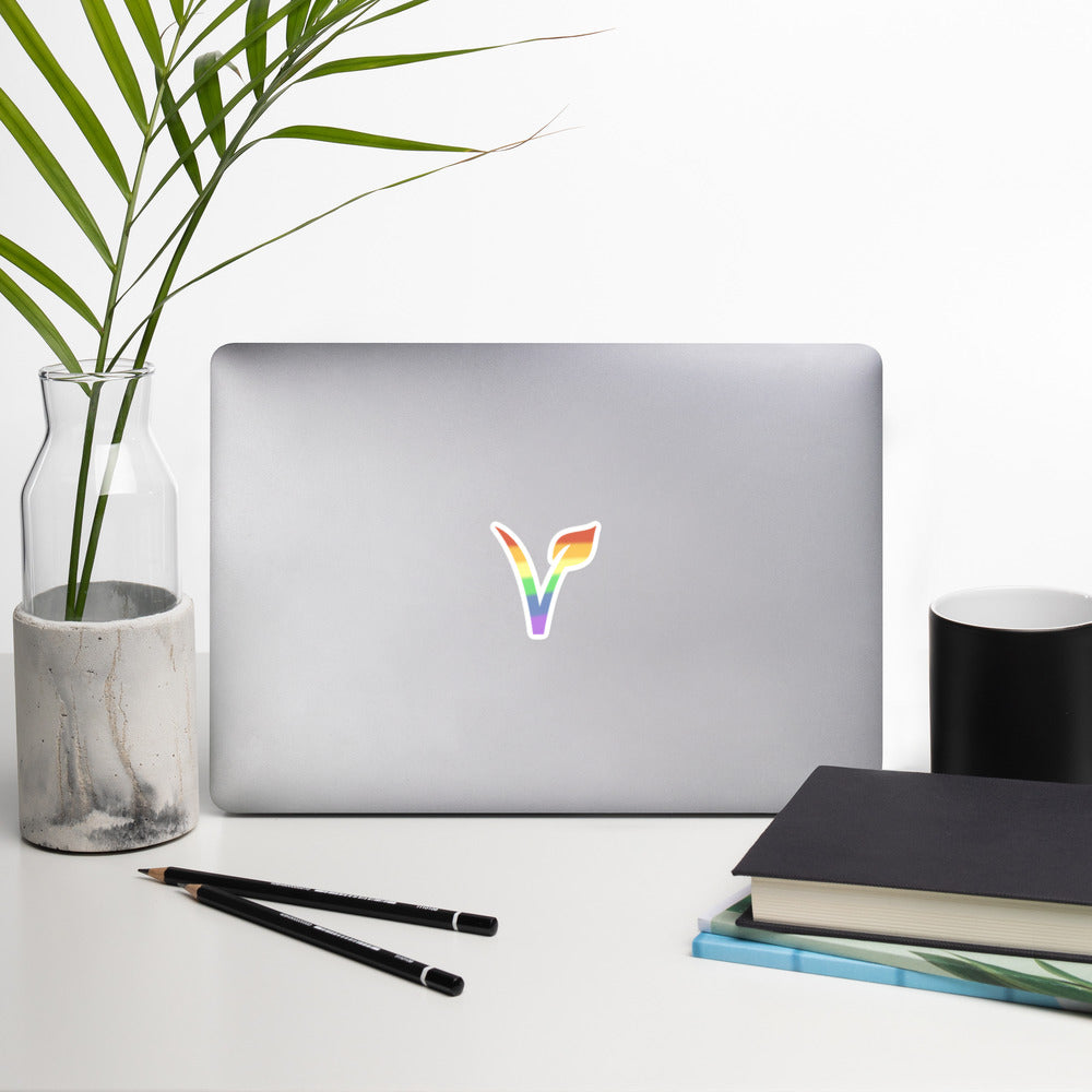 Vegan Pride Sticker | Polycute LGBTQ+ & Polyamory Gifts