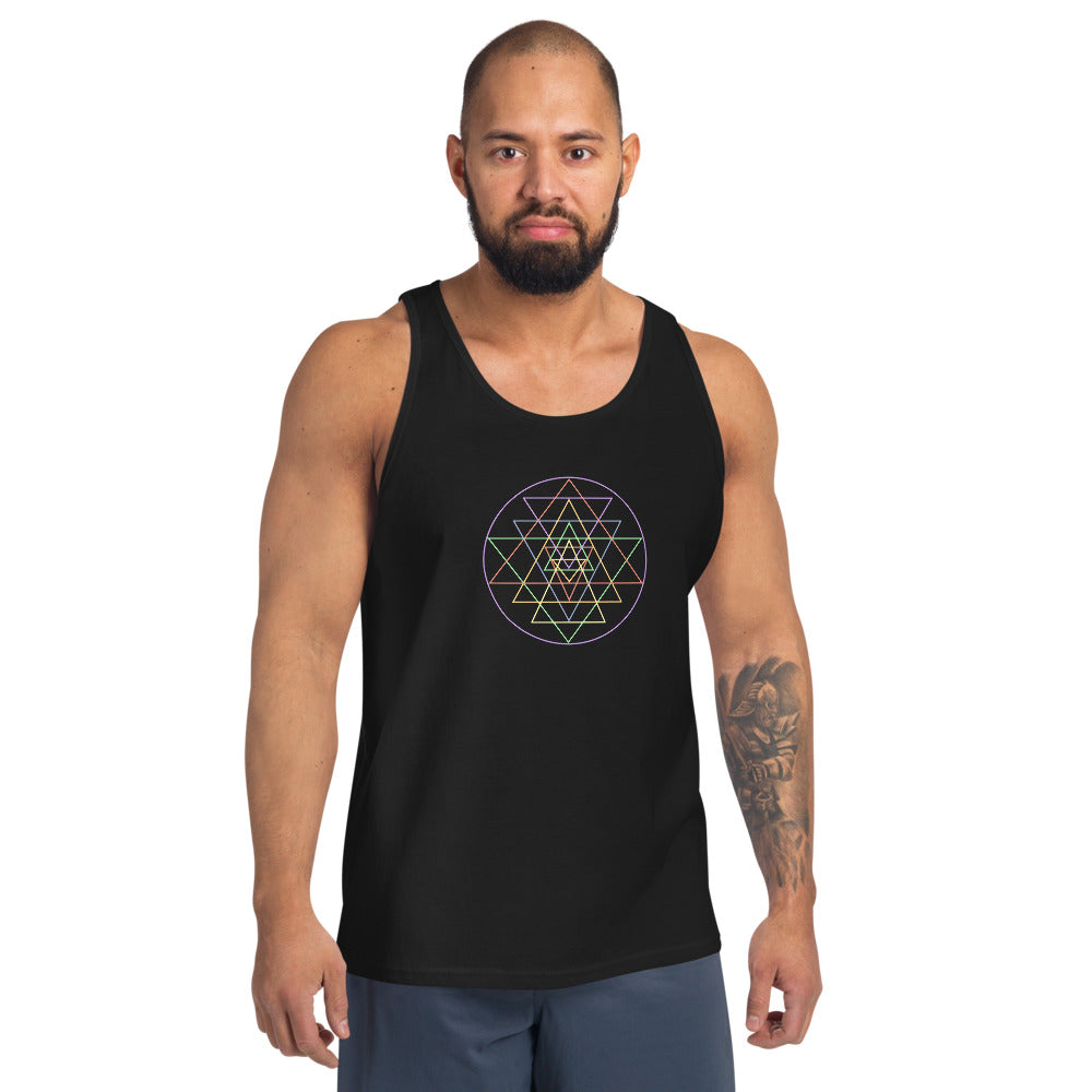 Pride Yantra Yoga Tank Black | Polycute LGBTQ+ & Polyamory Gifts