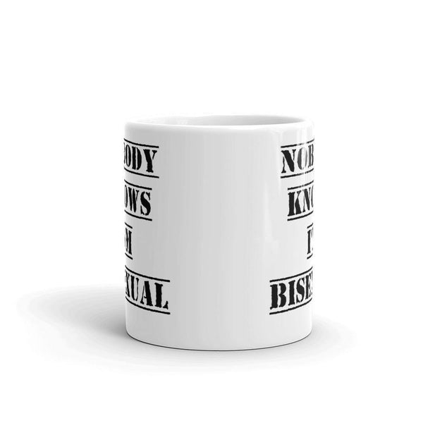 Nobody Knows I'm Bisexual Mug | LGBTQ and Polyamory Gifts | Polycute Gift Shop