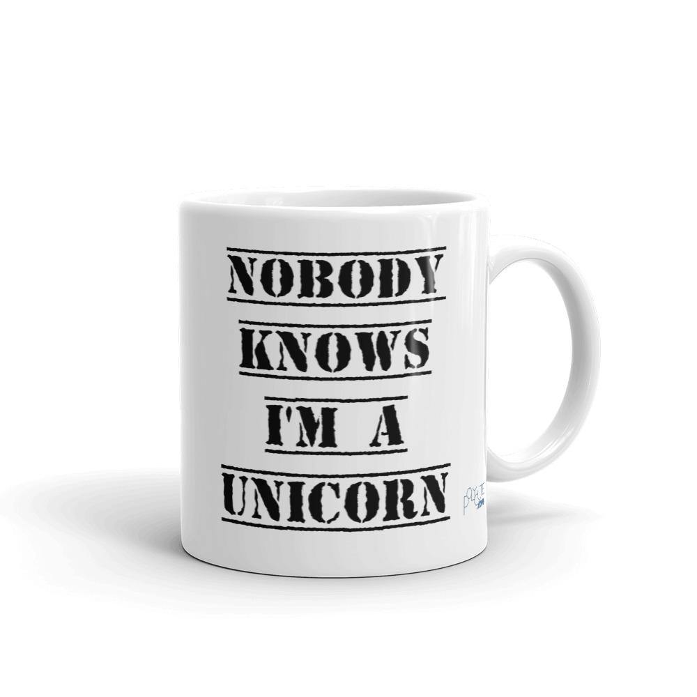 Nobody Knows I'm a Unicorn Mug | LGBTQ and Polyamory Gifts | Polycute Gift Shop