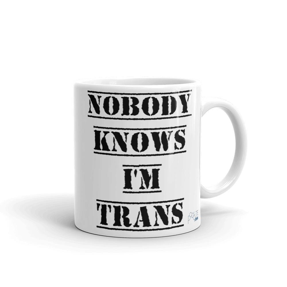 Nobody Knows I'm Trans Mug | LGBTQ and Polyamory Gifts | Polycute Gift Shop