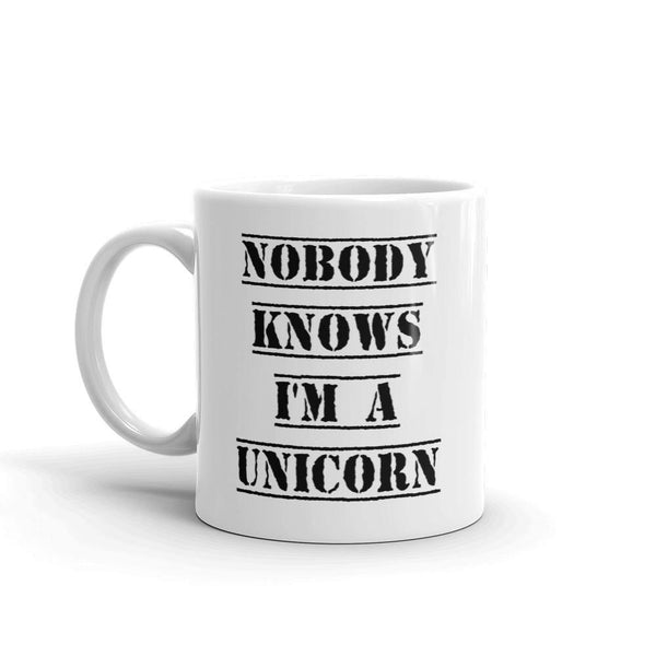 Nobody Knows I'm a Unicorn Mug | LGBTQ and Polyamory Gifts | Polycute Gift Shop