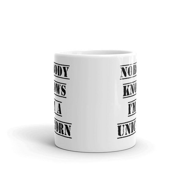 Nobody Knows I'm a Unicorn Mug | LGBTQ and Polyamory Gifts | Polycute Gift Shop